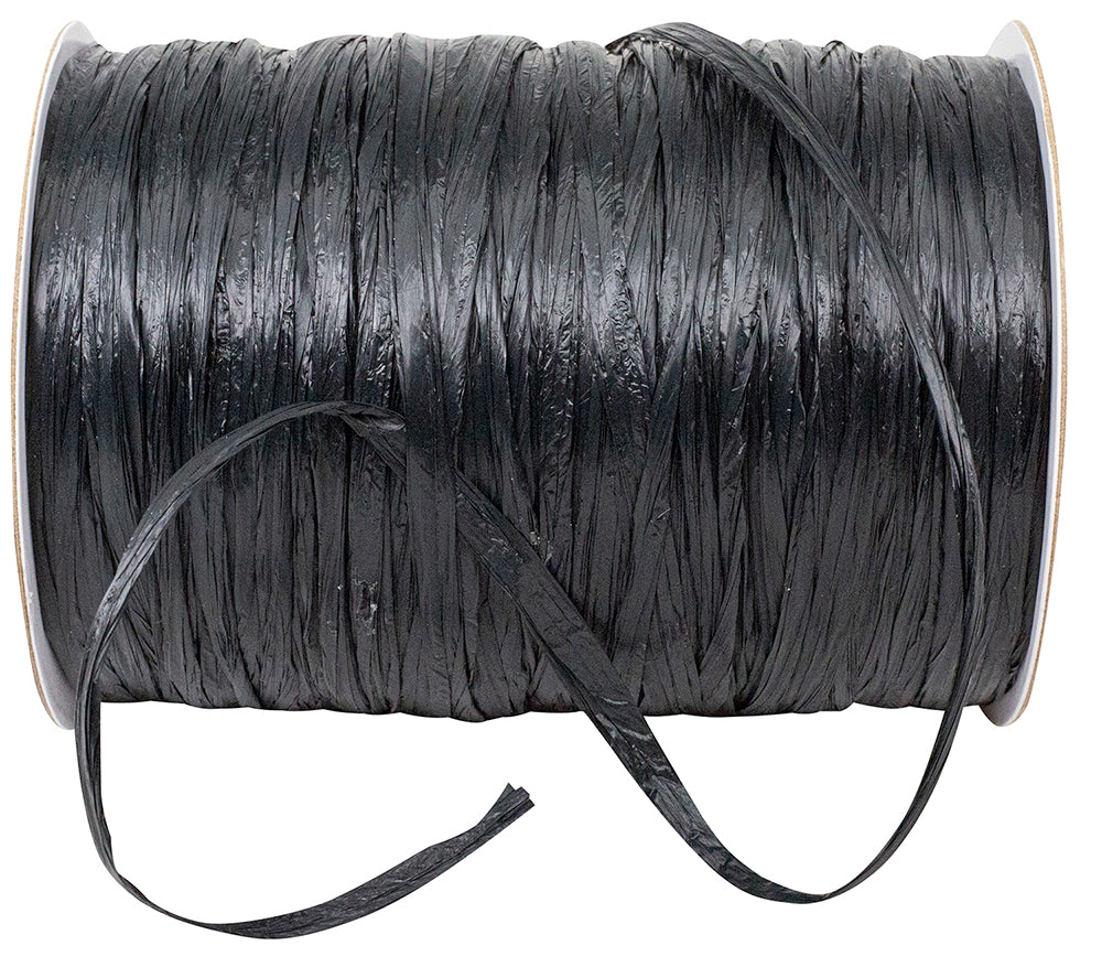 Black Raffia Prime 1/4 Inch Rayon Matte