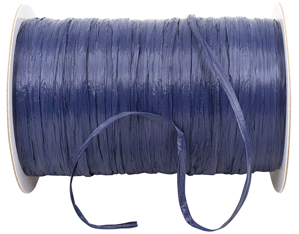 Raffia Prime Navy 1/4 Inch Rayon Matte Ribbon