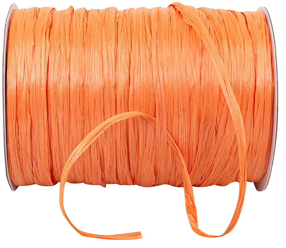 Raffia Prime 1/4 Inch Orange Rayon Matte