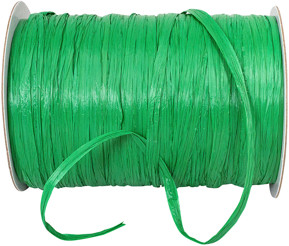 Emerald Rayon Raffia 1/4 Inch Matte 100 Yards