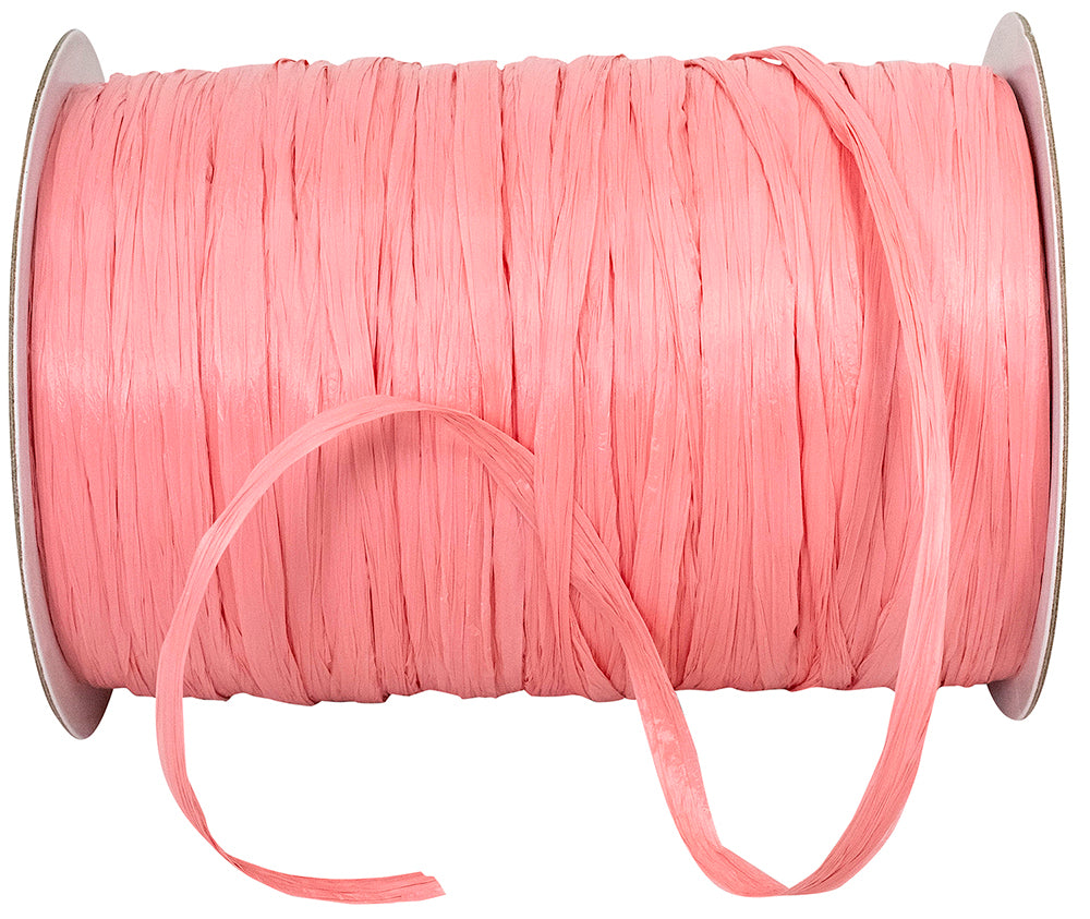 Raffia Prime Coral 1/4 Inch Rayon Matte