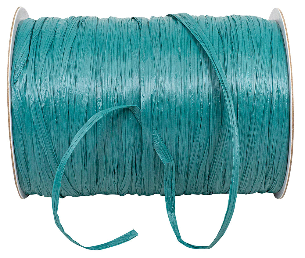Teal Rayon Raffia Prime 1/4 Inch Matte 100 Yards