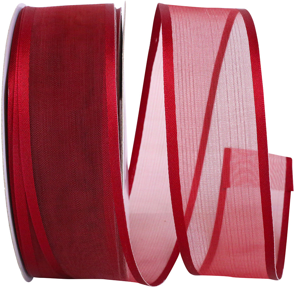 Classic 1-1 2 Inch Charlize Sheer Satin Wired Edge Ribbon for Wreaths & Bows