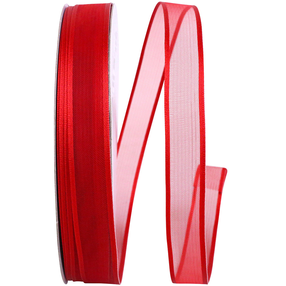Lipstick 5 8 Inch Charlize Sheer Satin Wired Edge Ribbon for Wreaths & Bows