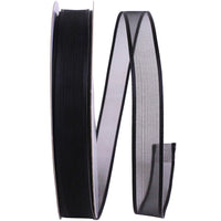 Black 5 8 Inch Charlize Sheer Satin Wired Edge Ribbon for Wreaths & Bows