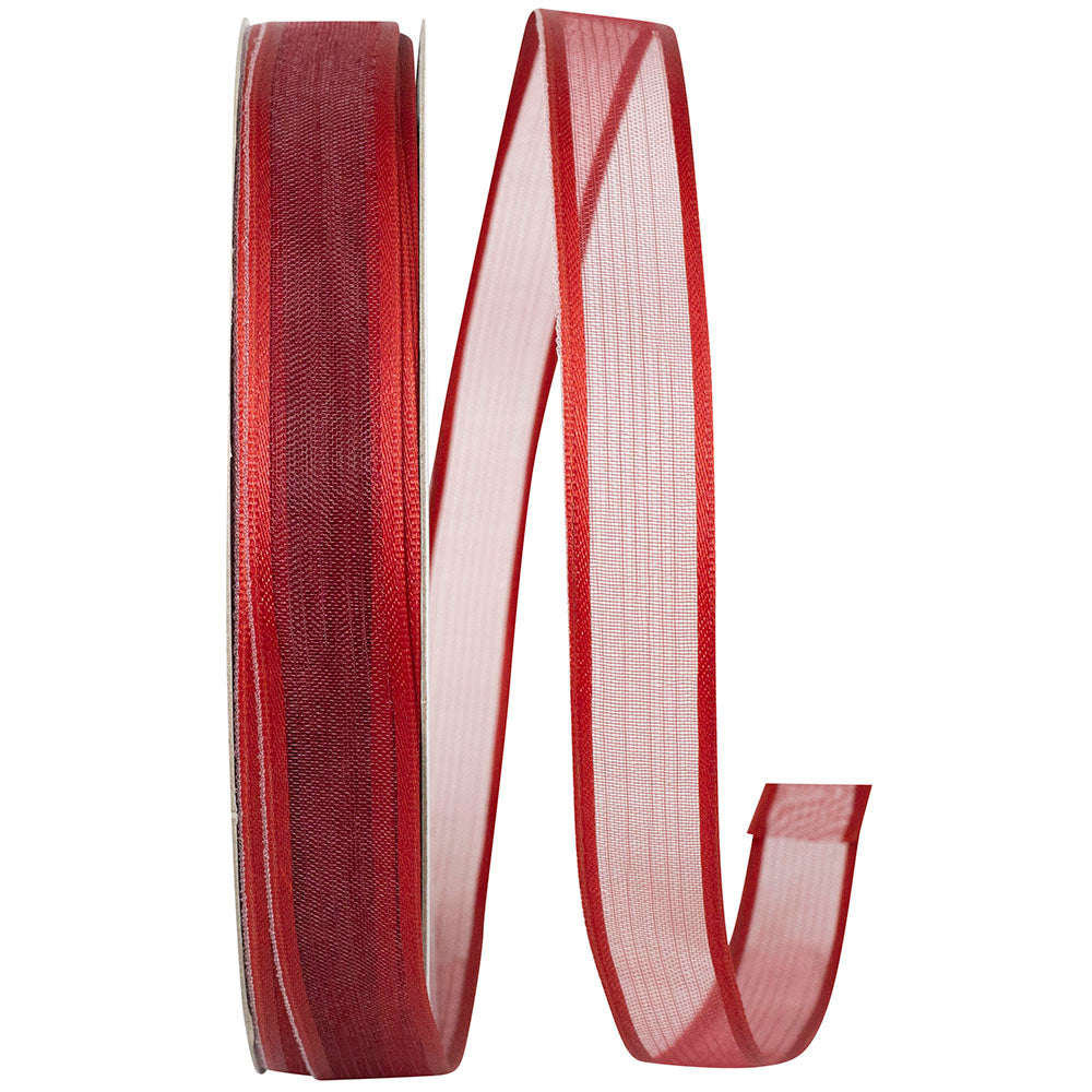 Rust 5 8 Inch Charlize Sheer Satin Wired Edge Ribbon for Wreaths & Bows