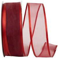 Rust 1-1 2 Inch Charlize Sheer Satin Wired Edge Ribbon for Wreaths & Bows