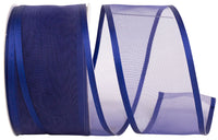 Navy 2-1 2 Inch Charlize Sheer Satin Wired Edge Ribbon for Wreaths & Bows