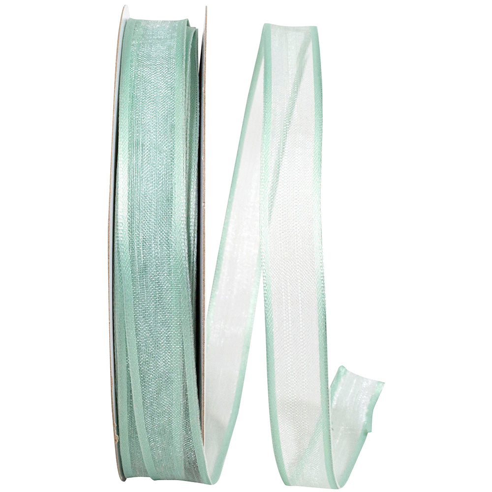 Mint 5 8 Inch Charlize Sheer Satin Wired Edge Ribbon for Wreaths & Bows