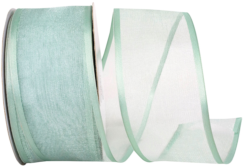 Mint 2-1 2 Inch Charlize Sheer Satin Wired Edge Ribbon for Wreaths & Bows