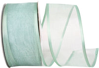 Mint 2-1 2 Inch Charlize Sheer Satin Wired Edge Ribbon for Wreaths & Bows