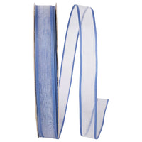 Slate 5 8 Inch Charlize Sheer Satin Wired Edge Ribbon for Wreaths & Bows