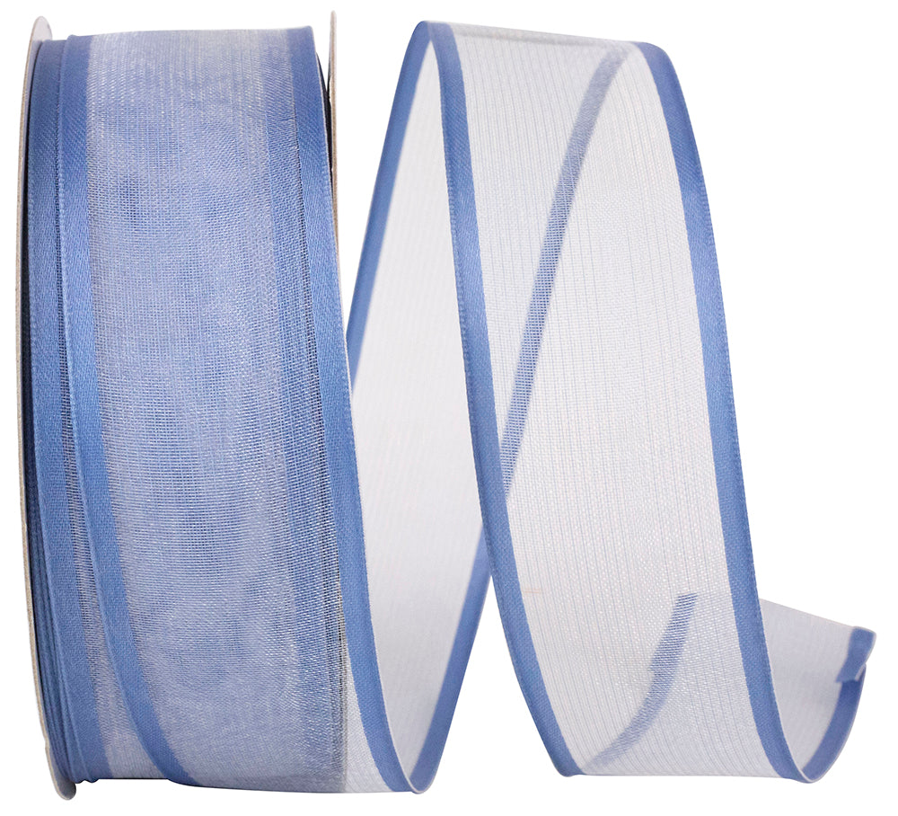 Slate 1-1 2 Inch Charlize Sheer Satin Wired Edge Ribbon for Wreaths & Bows