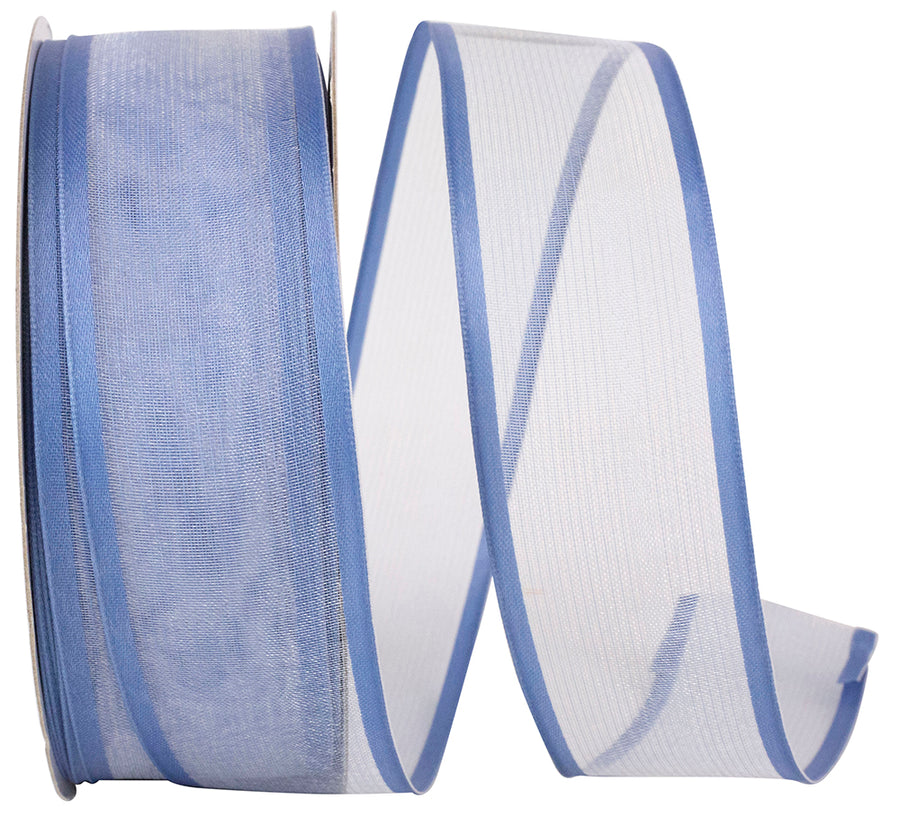 Slate 1-1 2 Inch Charlize Sheer Satin Wired Edge Ribbon for Wreaths & Bows