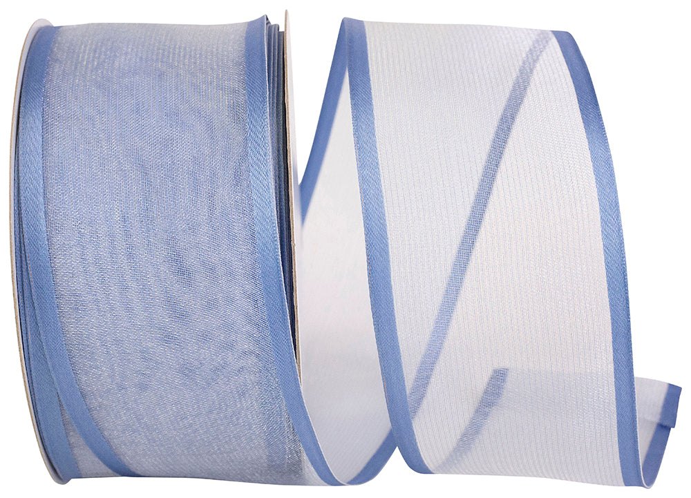 Slate 2-1 2 Inch Charlize Sheer Satin Wired Edge Ribbon for Wreaths & Bows