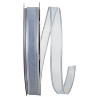 Silver 5 8 Inch Charlize Sheer Satin Wired Edge Ribbon for Wreaths & Bows