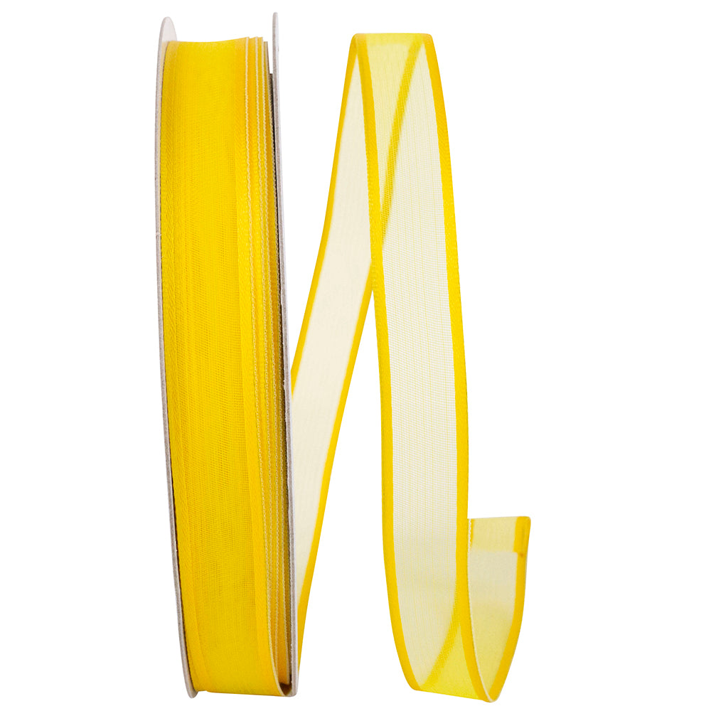 Sunshine 5 8 Inch Charlize Sheer Satin Wired Edge Ribbon for Wreaths & Bows