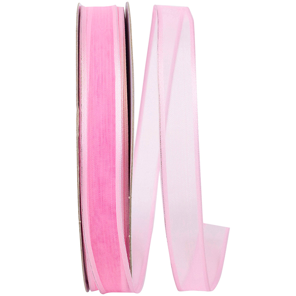 Light 5 8 Inch Charlize Sheer Satin Wired Edge Ribbon for Wreaths & Bows