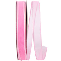 Light 5 8 Inch Charlize Sheer Satin Wired Edge Ribbon for Wreaths & Bows