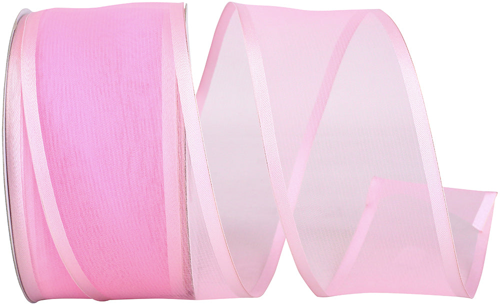 Light 2-1 2 Inch Charlize Sheer Satin Wired Edge Ribbon for Wreaths & Bows