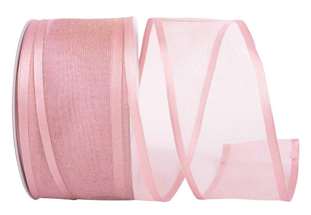 Rose 2-1 2 Inch Charlize Sheer Satin Wired Edge Ribbon for Wreaths & Bows
