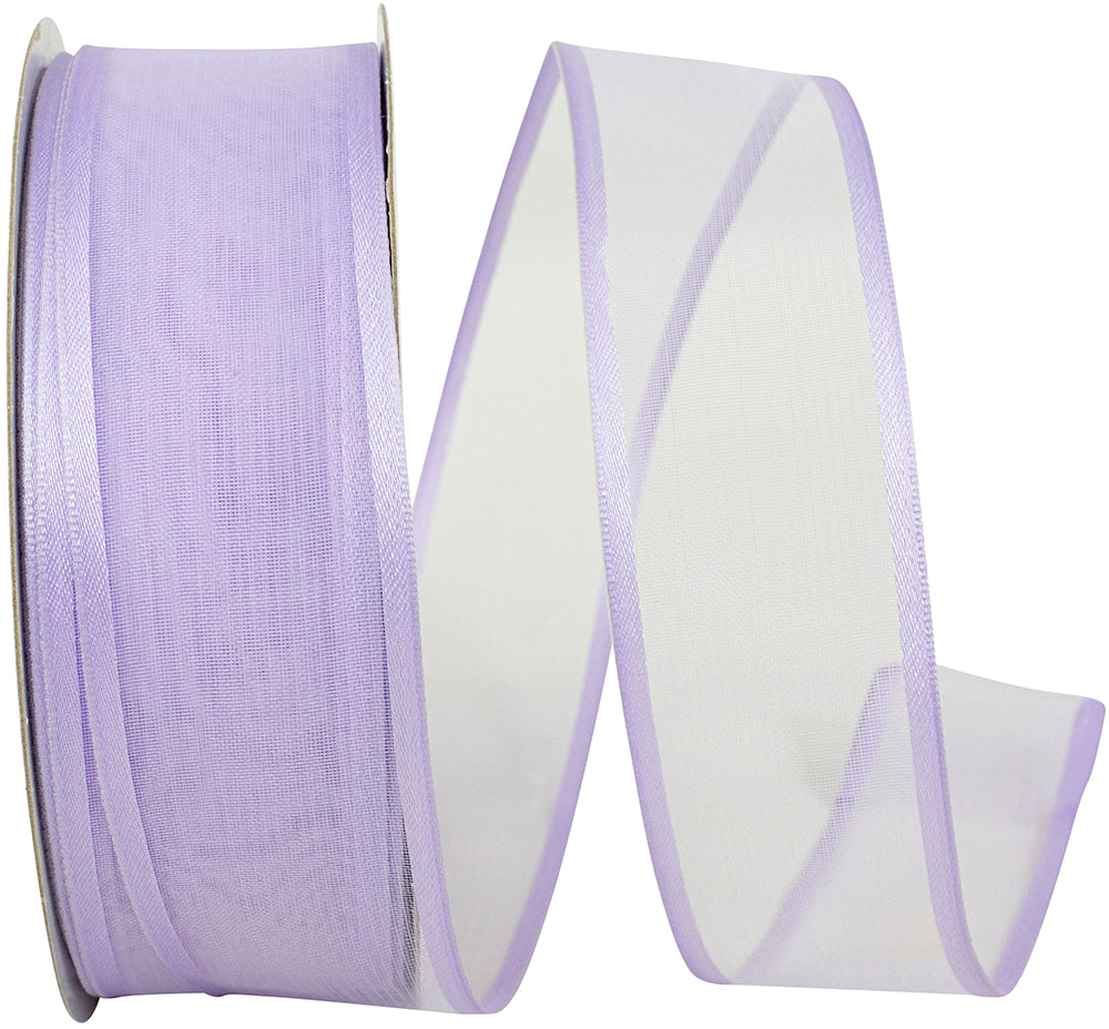 French 1-1 2 Inch Charlize Sheer Satin Wired Edge Ribbon for Wreaths & Bows