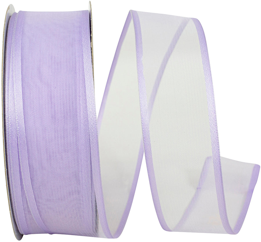 French 1-1 2 Inch Charlize Sheer Satin Wired Edge Ribbon for Wreaths & Bows