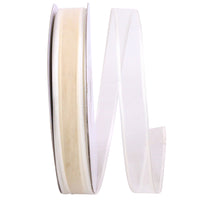 Ivory 5 8 Inch Charlize Sheer Satin Wired Edge Ribbon for Wreaths & Bows