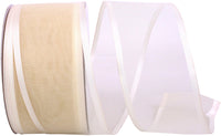 Ivory 2-1 2 Inch Charlize Sheer Satin Wired Edge Ribbon for Wreaths & Bows