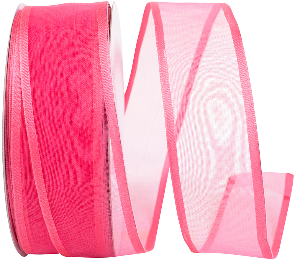 1-1 2 Inch Charlize Sheer Satin Wired Edge Ribbon for Wreaths & Bows