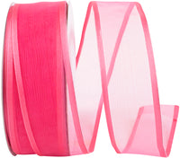 1-1 2 Inch Charlize Sheer Satin Wired Edge Ribbon for Wreaths & Bows
