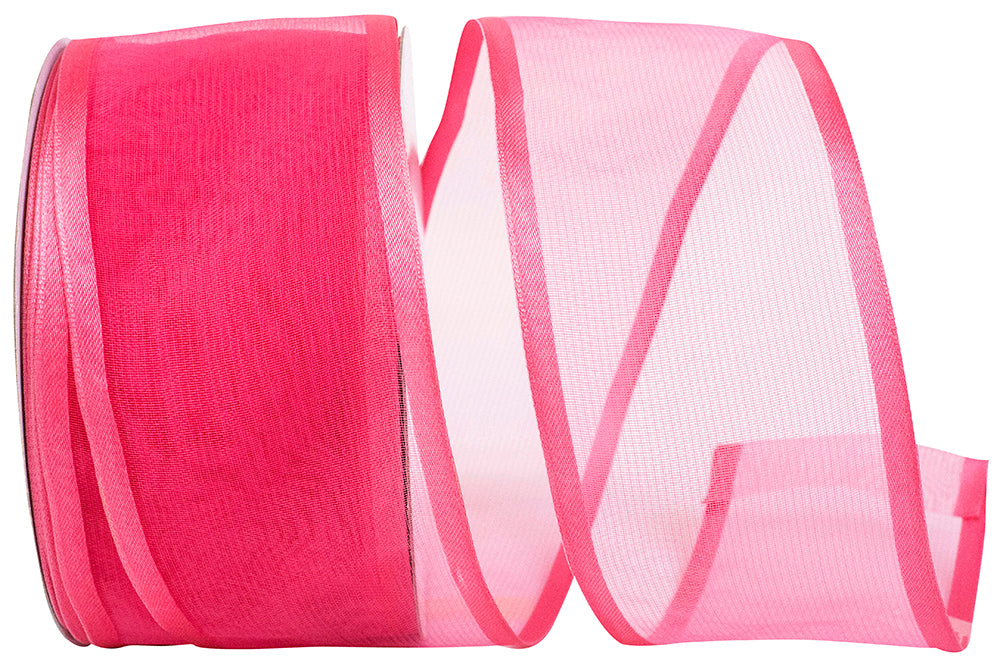 2-1 2 Inch Charlize Sheer Satin Wired Edge Ribbon for Wreaths & Bows