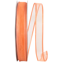 Coral 5 8 Inch Charlize Sheer Satin Wired Edge Ribbon for Wreaths & Bows