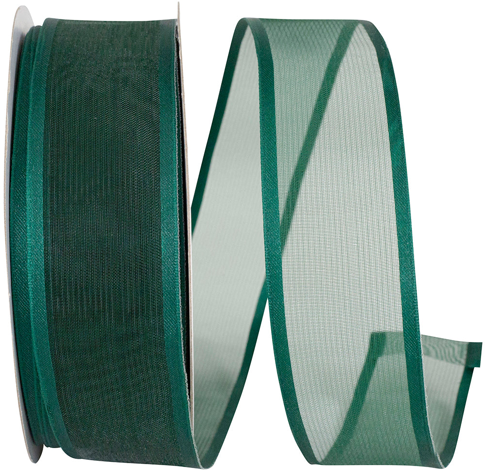 Hunter 1-1 2 Inch Charlize Sheer Satin Wired Edge Ribbon for Wreaths & Bows