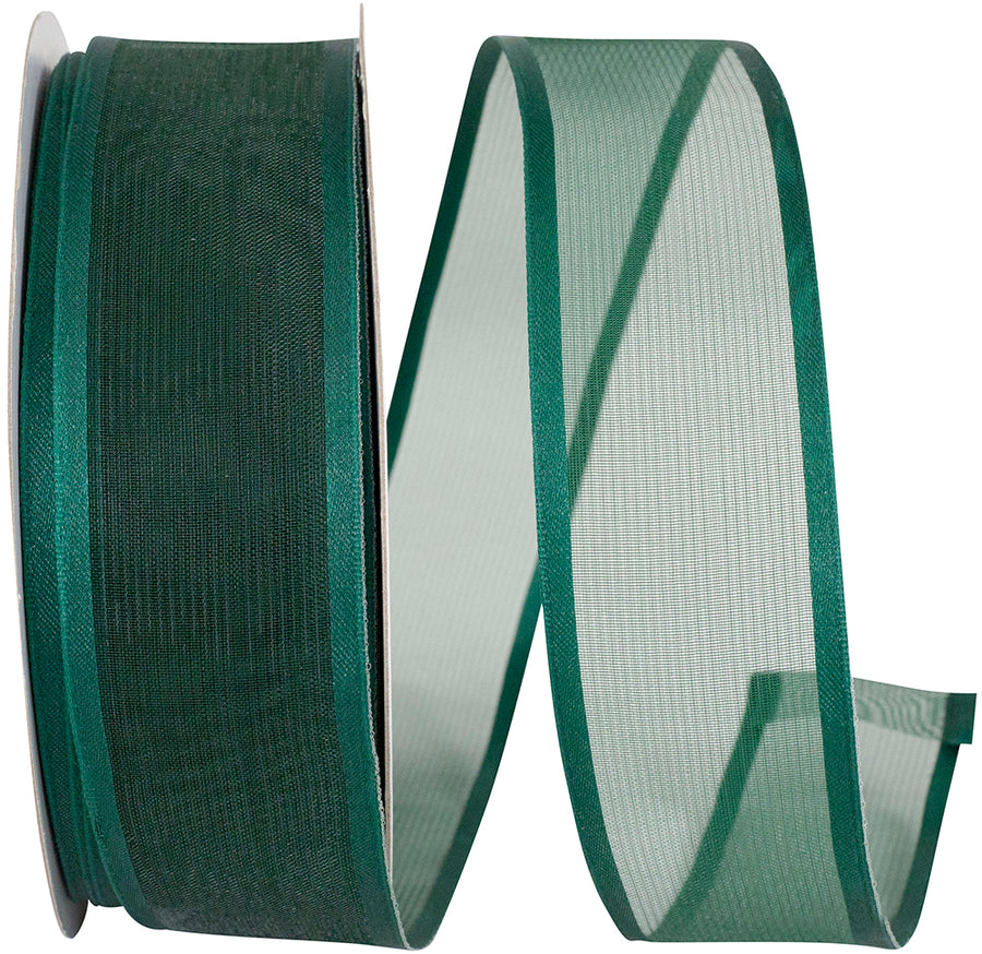 Hunter 1-1 2 Inch Charlize Sheer Satin Wired Edge Ribbon for Wreaths & Bows