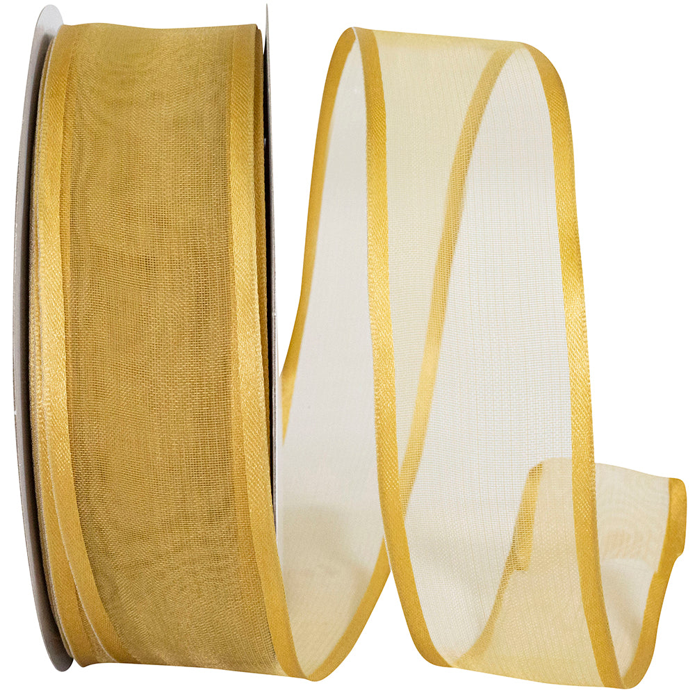 Old 1-1 2 Inch Charlize Sheer Satin Wired Edge Ribbon for Wreaths & Bows