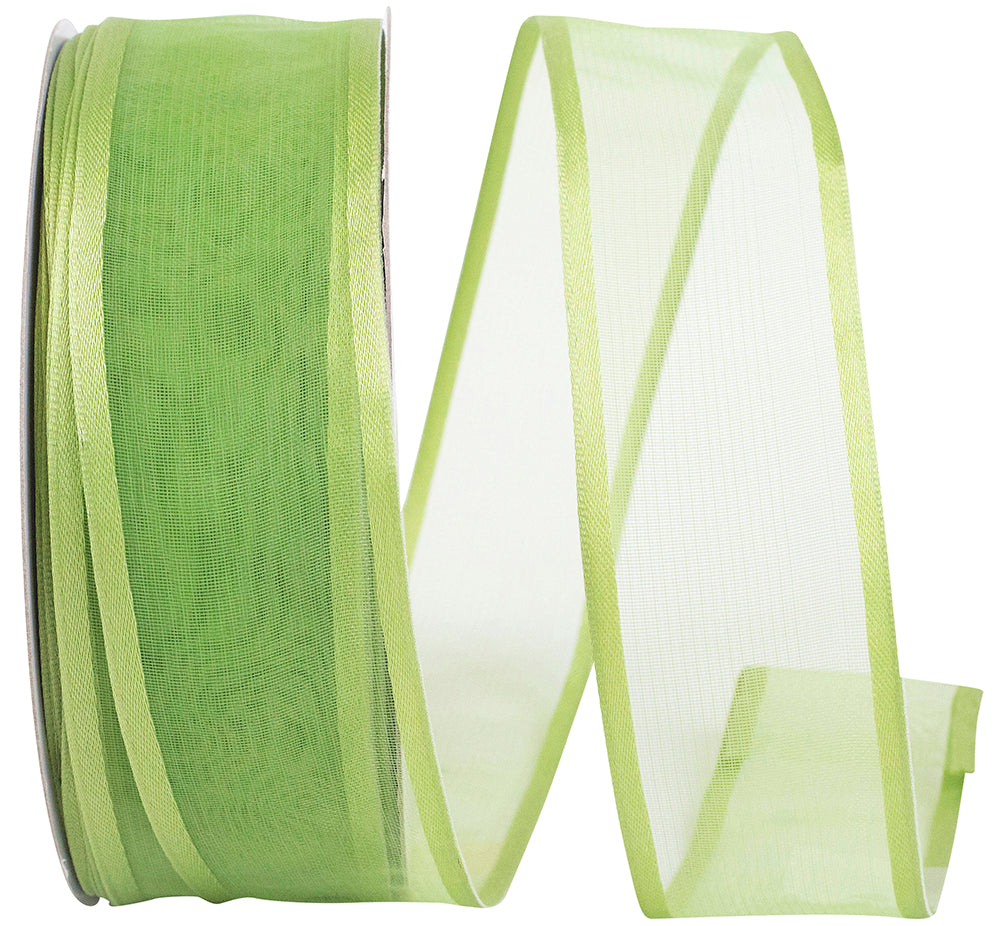 Willow 1-1 2 Inch Charlize Sheer Satin Wired Edge Ribbon for Wreaths & Bows