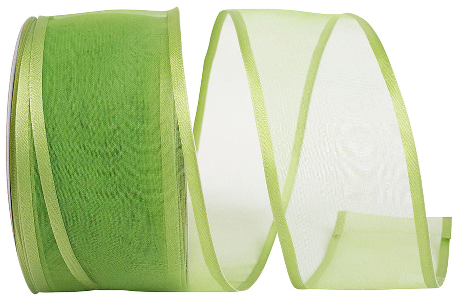 Willow 2-1 2 Inch Charlize Sheer Satin Wired Edge Ribbon for Wreaths & Bows