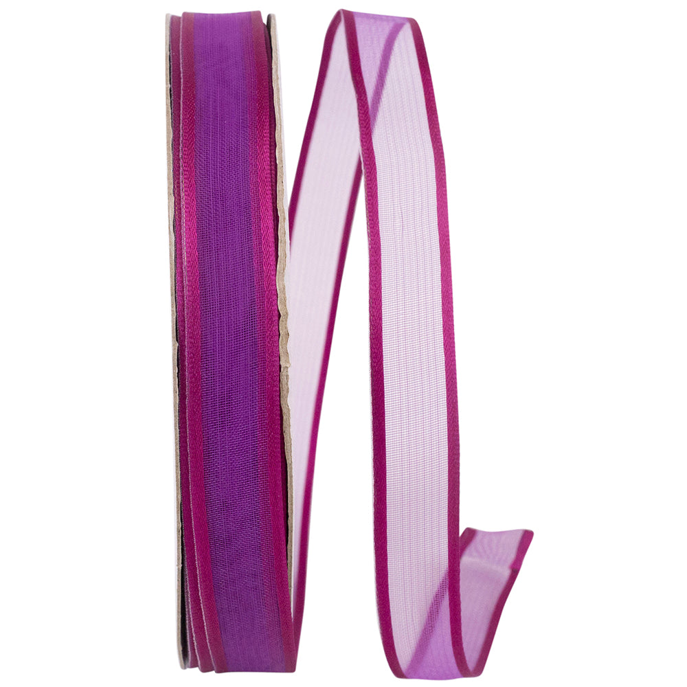 Magenta 5 8 Inch Charlize Sheer Satin Wired Edge Ribbon for Wreaths & Bows