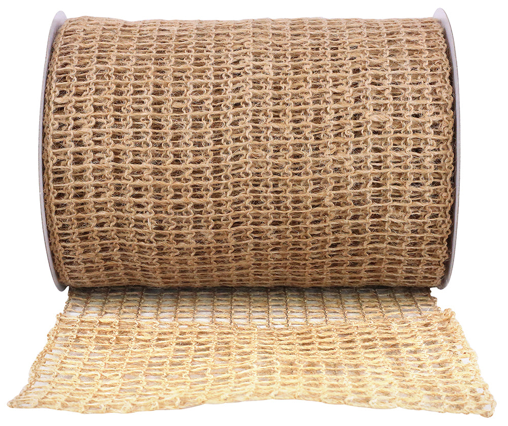 Natural Jute Wired Ribbon 6 Inch for Wreaths and Bows