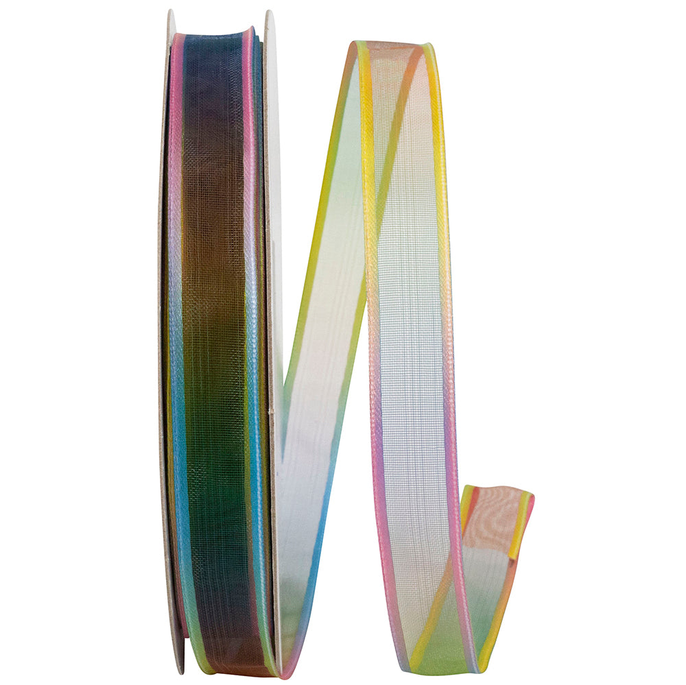 Rainbow 5 8 Inch Charlize Ombre Wired Edge Ribbon for Wreaths & Bows