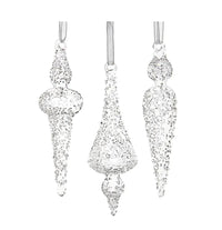 Antoine Frosted Glass Finial Ornaments (Case of 12)