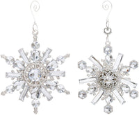 Jeweled Snowflakes Ornament, Assortment of 2 - 7.5 Inches