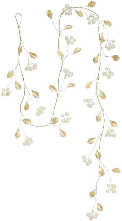 Gold Leaf with Pearl Garland - 5.5 Feet