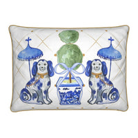Blue & White Staffordshire Chinoiserie Sm Lumbar Pillow