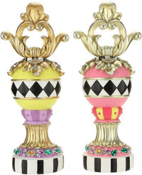 Jeweled Harlequin Finial, Assortment of 2- 14.5 Inches