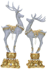 Jeweled Deer on Pedestal, Assortment of 2 -18-22 Inches