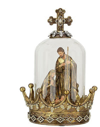 Jeweled Holy Family Underglass - 10 Inches