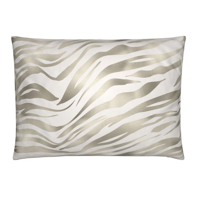 White & Silver Glam Lg Lumbar Pillow