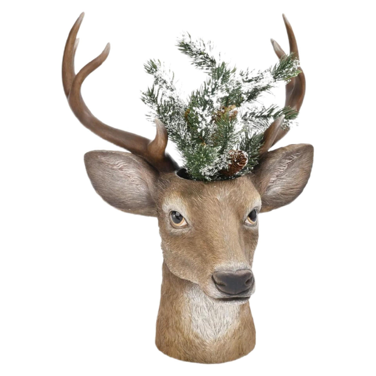Deer Head Vase, Brown
